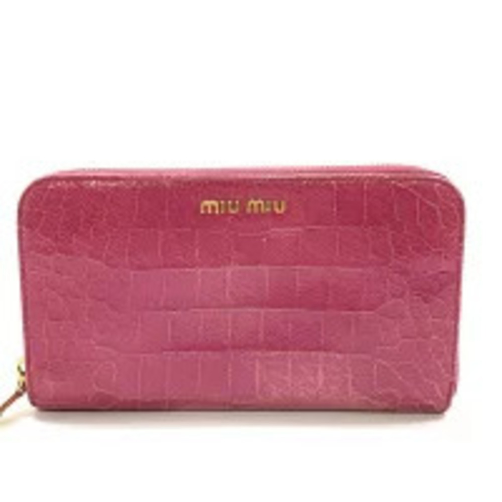 Miu Miu long wallet round zipper pink coin wallet purse bill